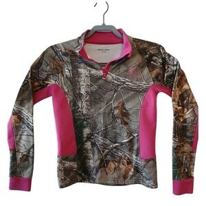 Realtree Camo Quarter Zip Pullover Sweatshirt Size XL14-16Hunting Outdoors #178C